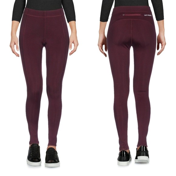 Ivy Parks Womens Leggings Size Small Purple Maroon Midrise Stretch Ankle - Picture 1 of 10